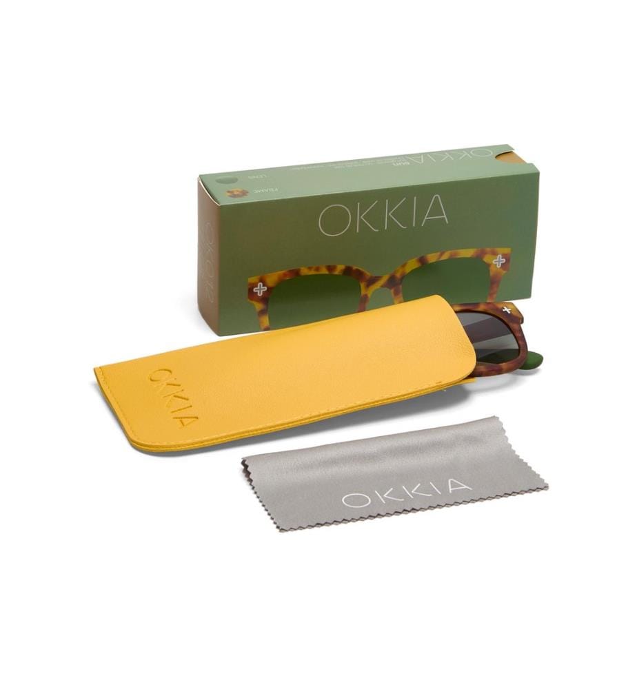 OKKIA - Lunettes de soleil Giovanni Sahara Havana, Lentille verte