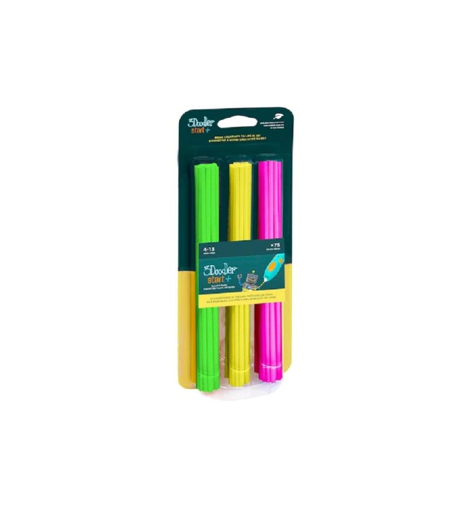 3Doodler 3D Pen Filament Start+ Neon Glow 75 Stück