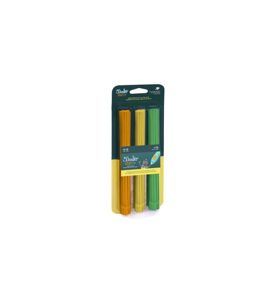 3Doodler 3D Pen Filament Start+ 75 Stück, Orange, Gelb, Grün