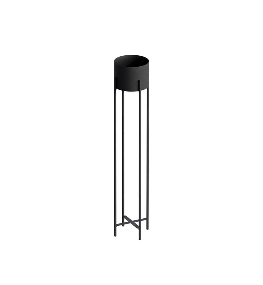 Pot décoratif, noir, 100% métal