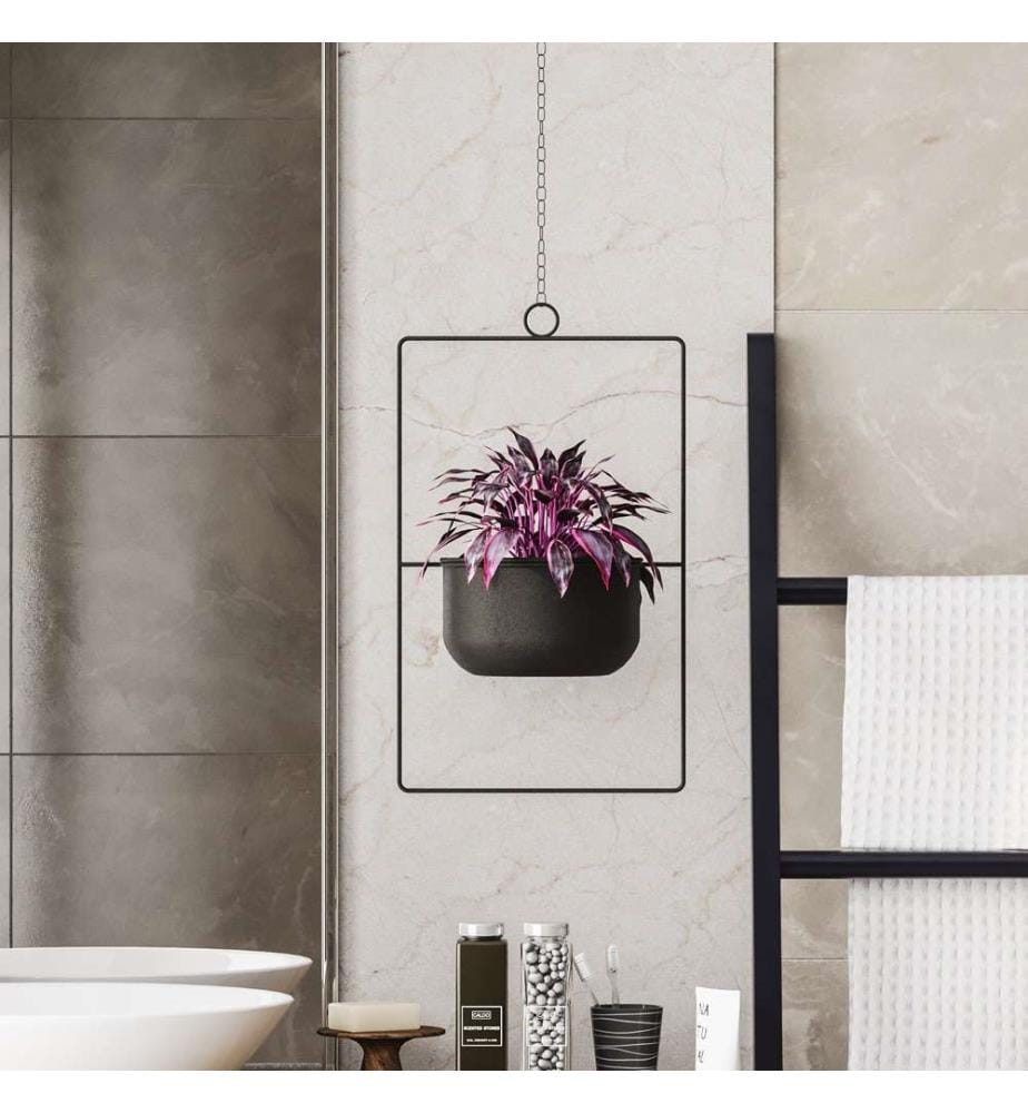 Pot décoratif, noir, 100% métal