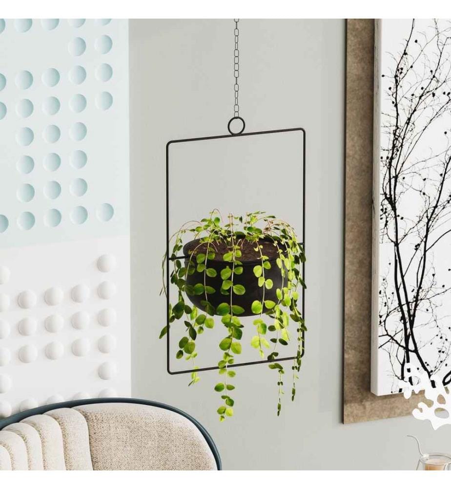 Pot décoratif, noir, 100% métal