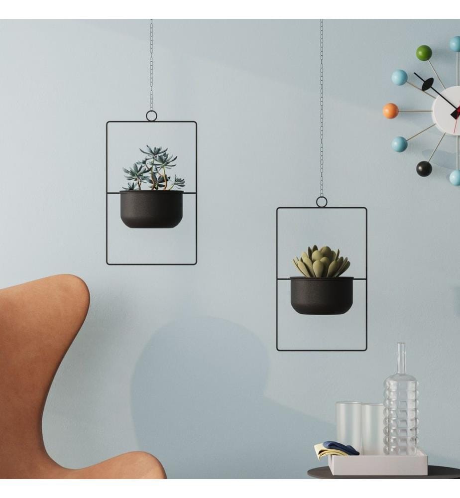 Pot décoratif, noir, 100% métal