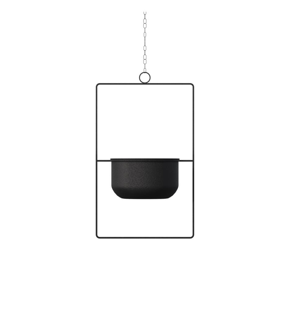 Pot décoratif, noir, 100% métal