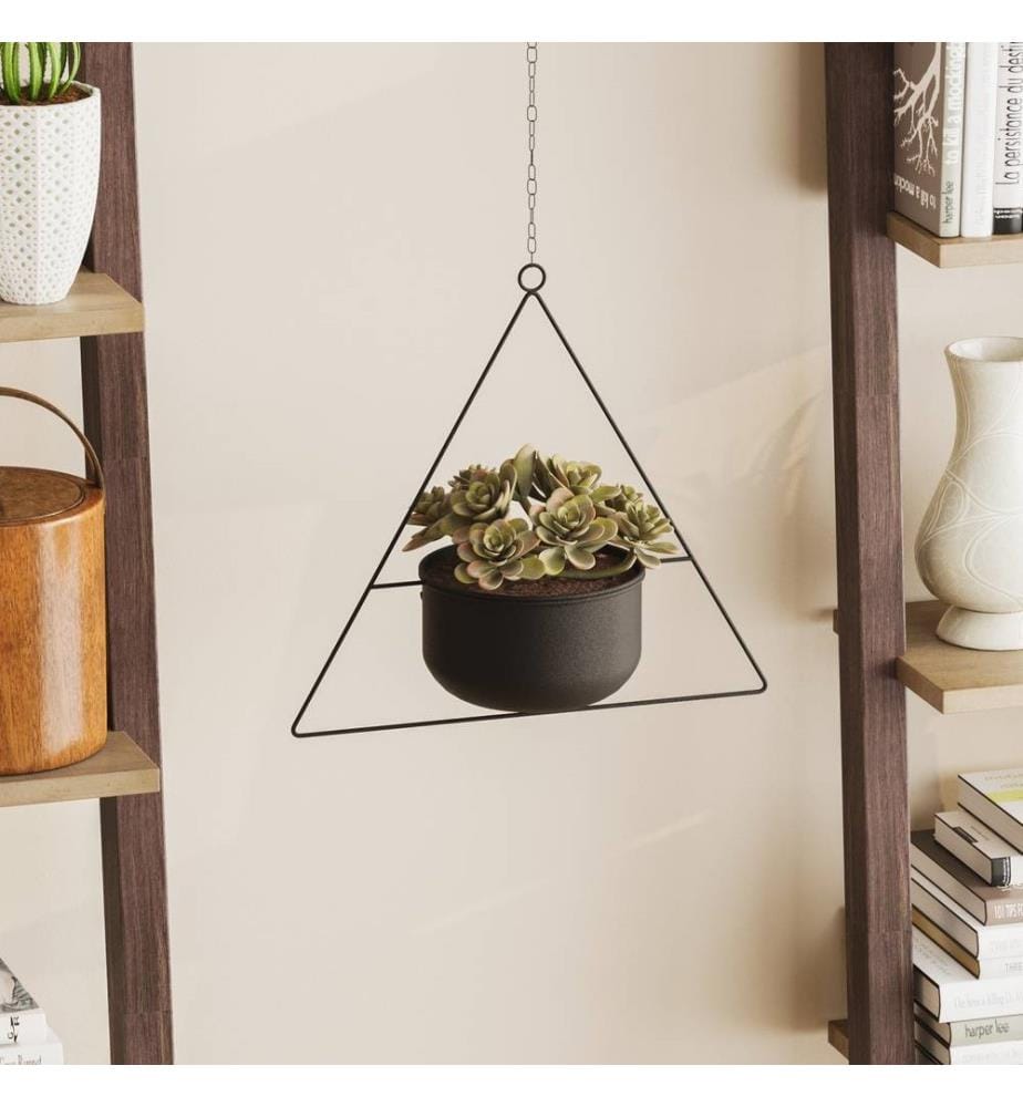 Pot décoratif, noir, 100% métal