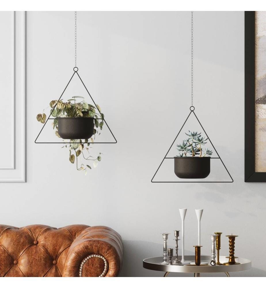 Pot décoratif, noir, 100% métal