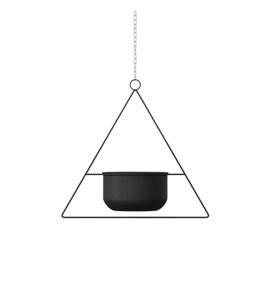 Pot décoratif, noir, 100% métal