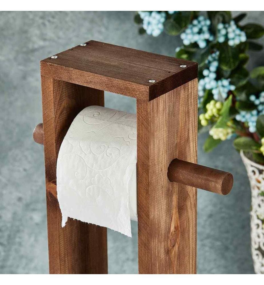 Toilettenpapierhalter, Natur, Toilettenpapieraufhänger, Holzkörper