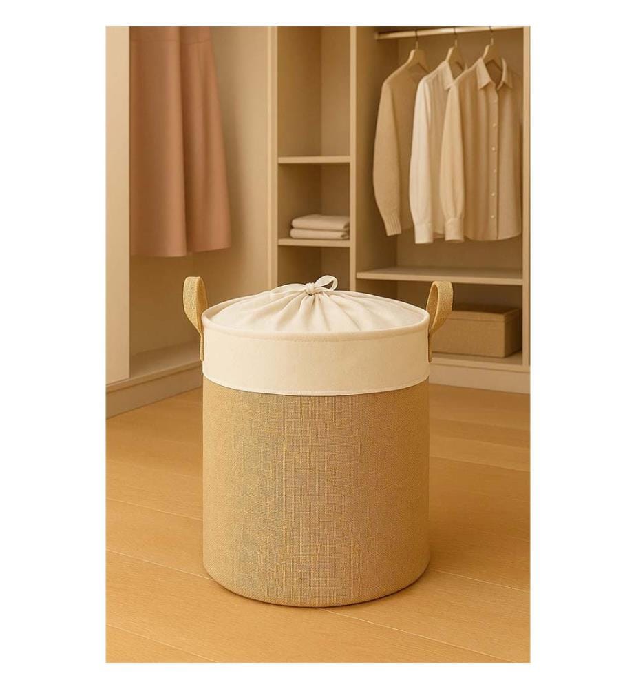 Felt basket - White and cream