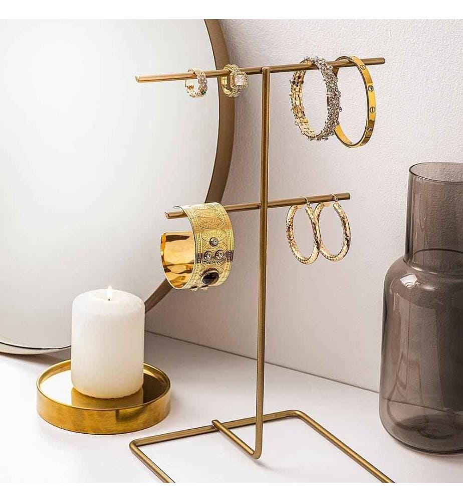 Organisateur de support pour bijoux, doré, en métal