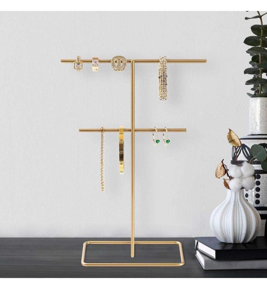 Organisateur de support pour bijoux, doré, en métal