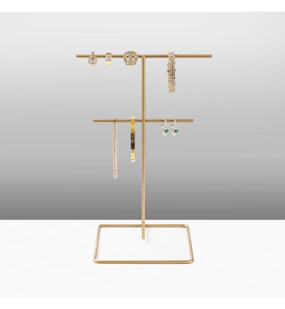 Organisateur de support pour bijoux, doré, en métal