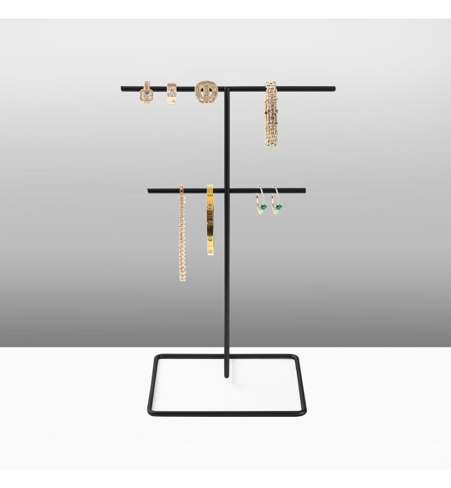 Organisateur de support de bijoux, noir, 100% métal