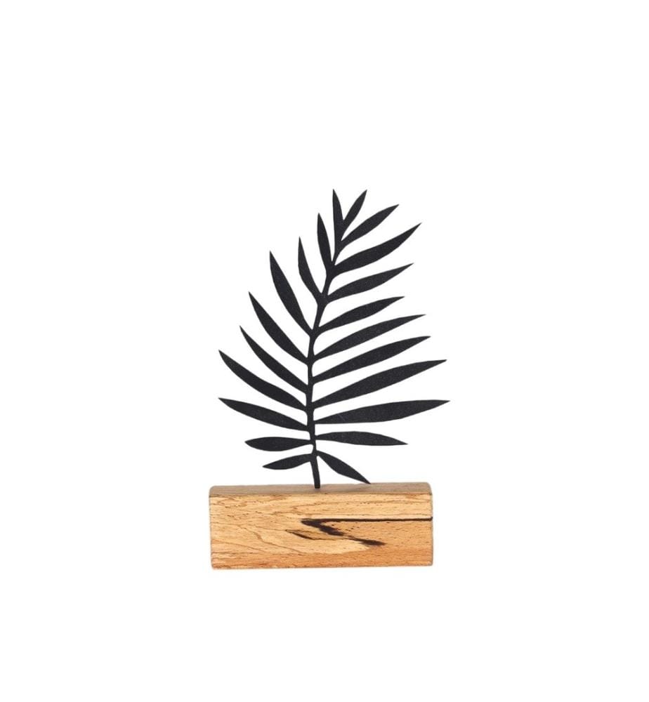 Objet décoratif - Noir / Base en bois
