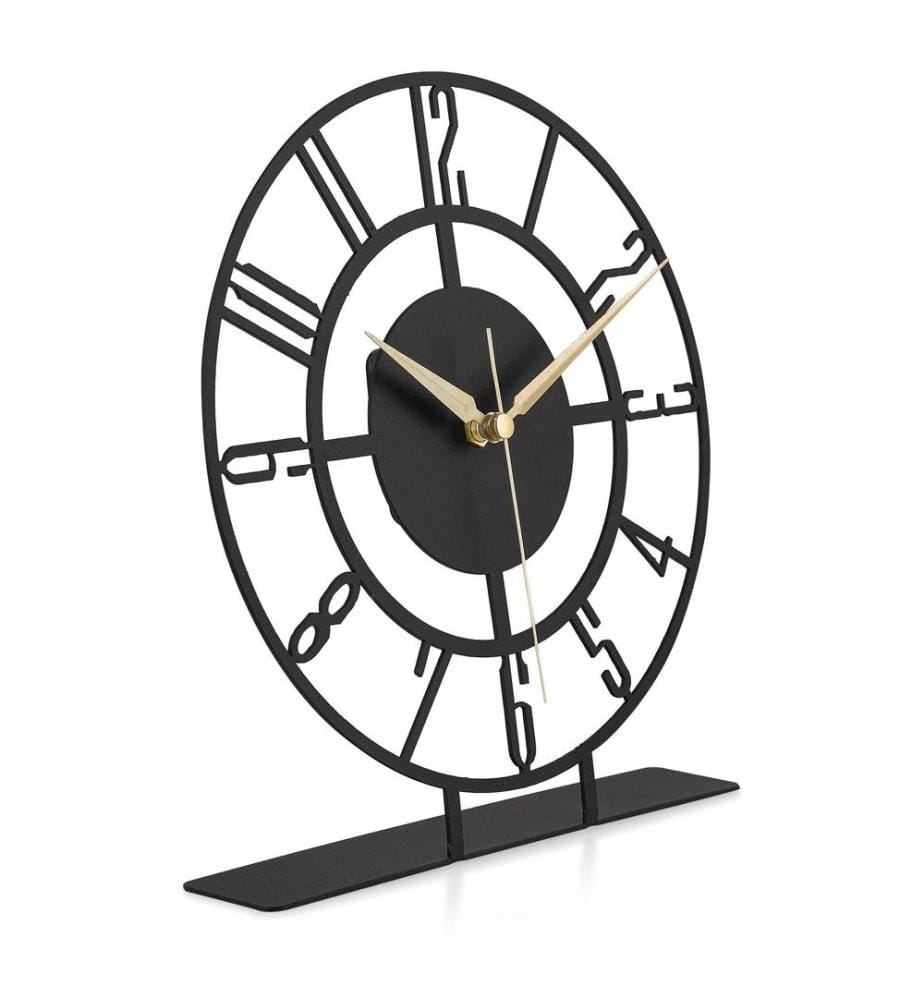 Decorative Clock, Black, 100% Metal