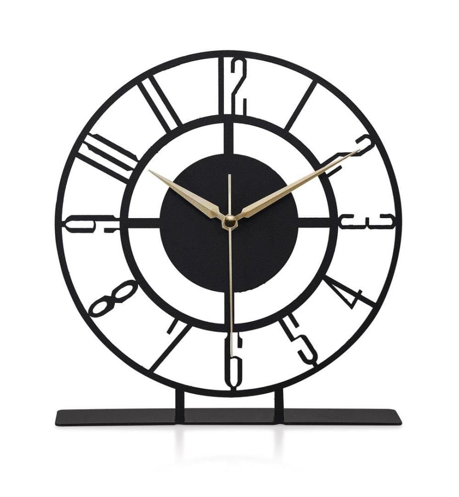 Decorative Clock, Black, 100% Metal