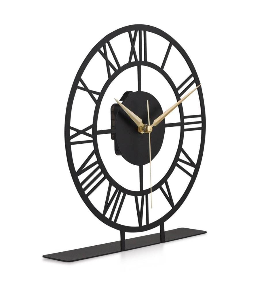 Decorative Clock, Black, 100% Metal