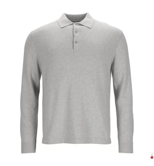 Polo a maniche lunghe - Grigio chiaro melange