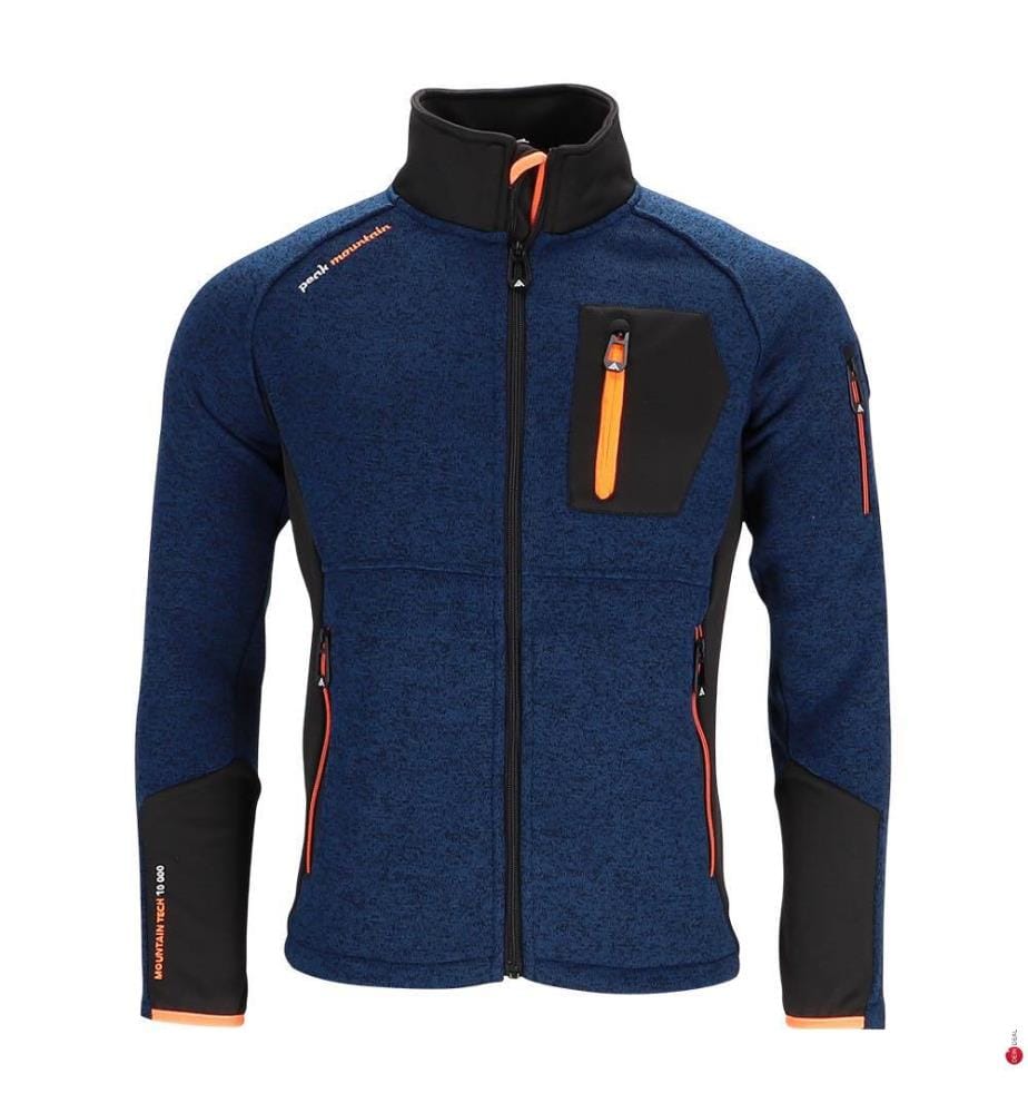 Fleecejacke aus zwei Materialien - Nachtblau