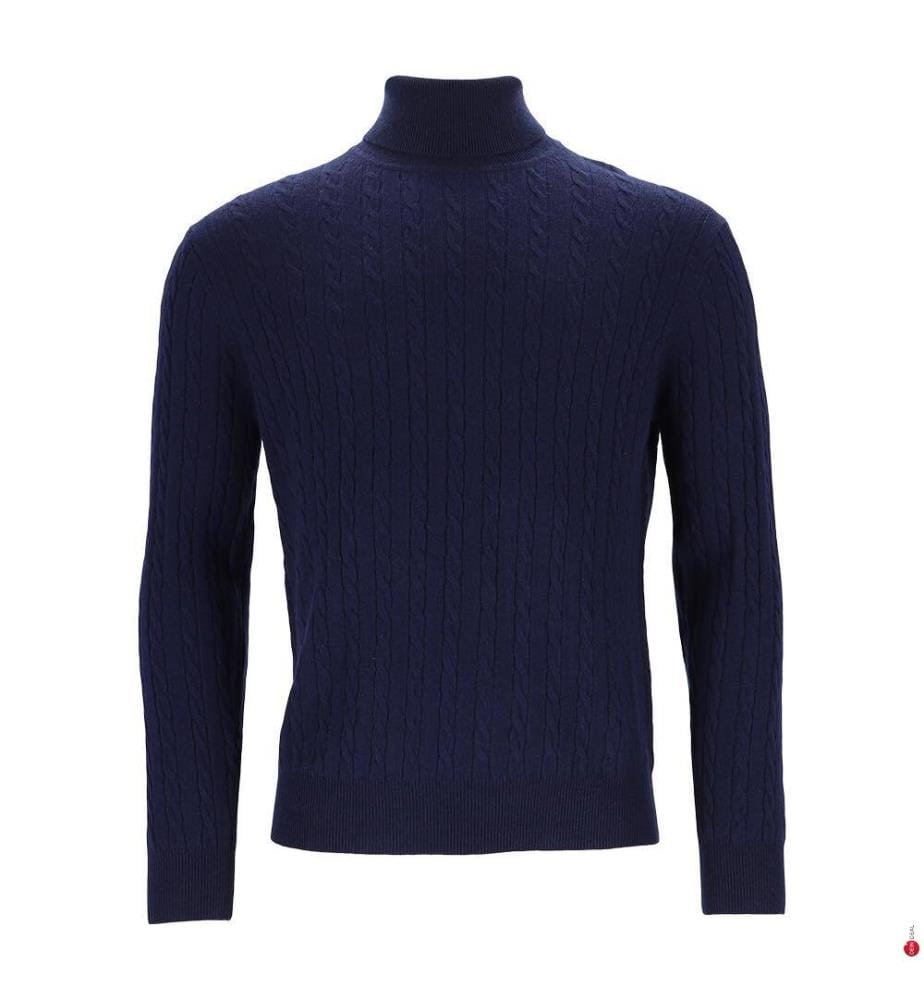 Pull Col Roulé - 50% Cachemire & 50% Laine - Marine