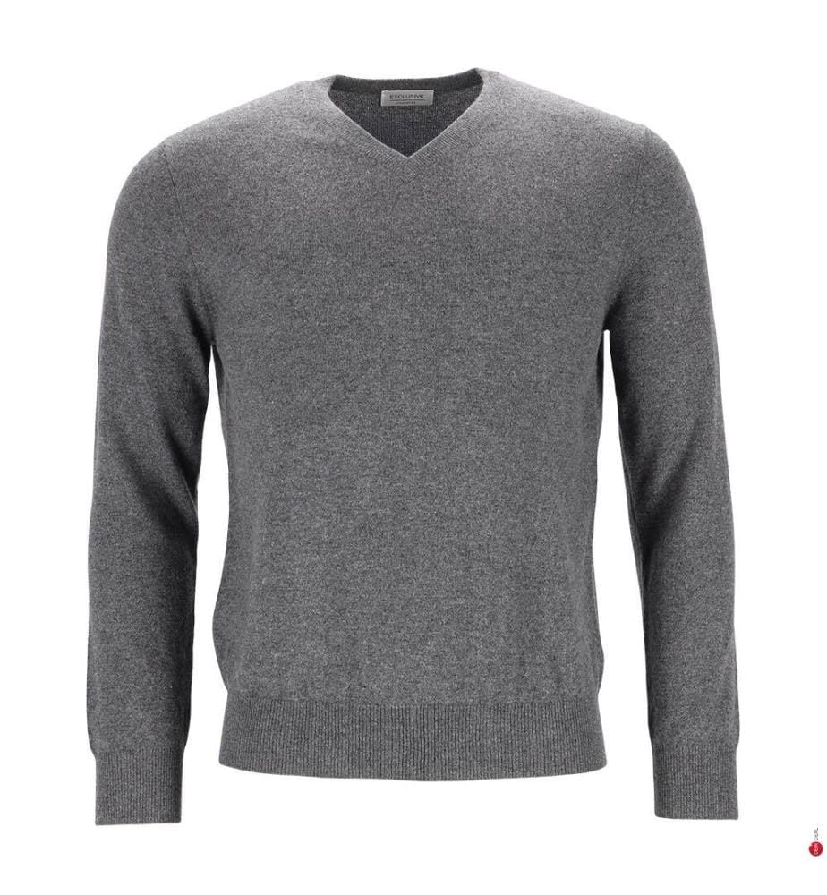 Pull Col V pour Homme en Cachemire - Gris