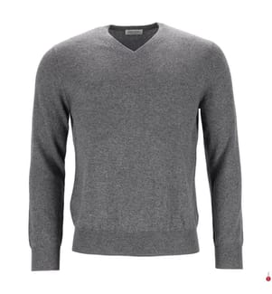 Pull Col V pour Homme en Cachemire - Gris