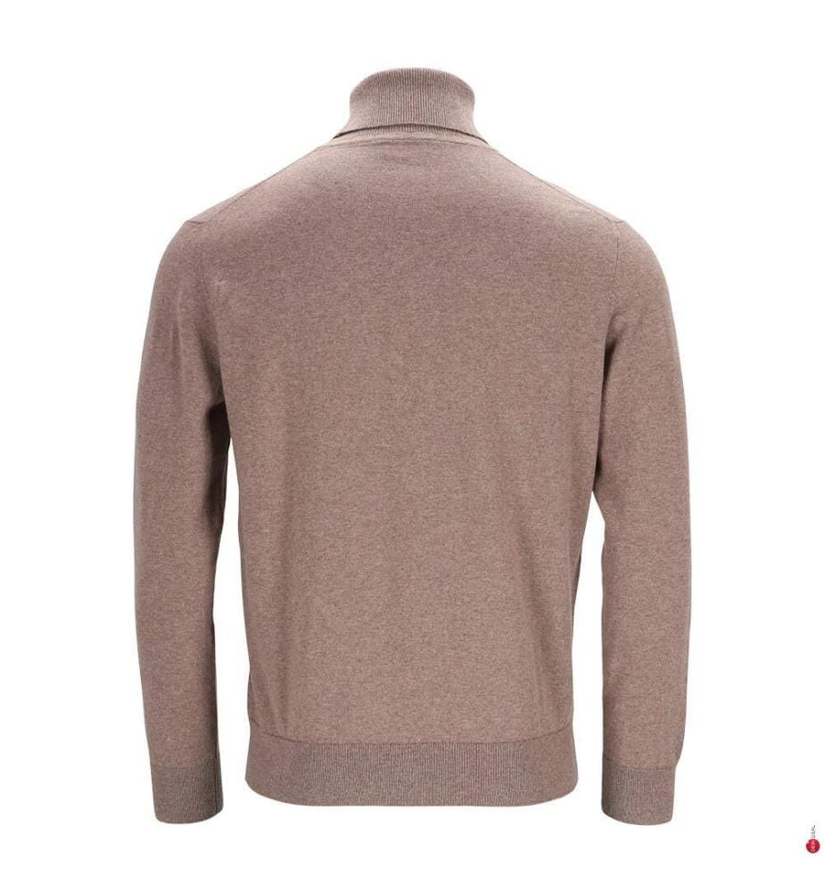 Pull Col Roulé - 95% Coton & 5% Cachemire - Brun