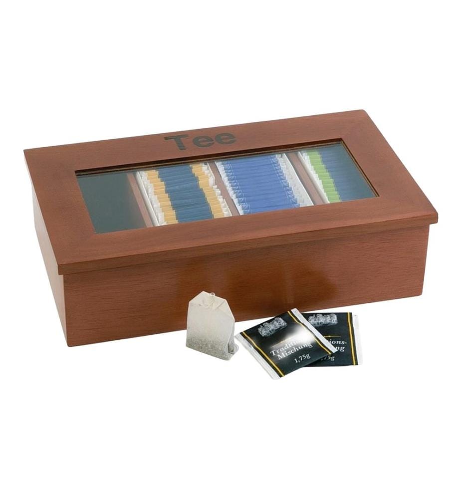 APS - Teebox mit 4 Kammern Dunkelbraun
