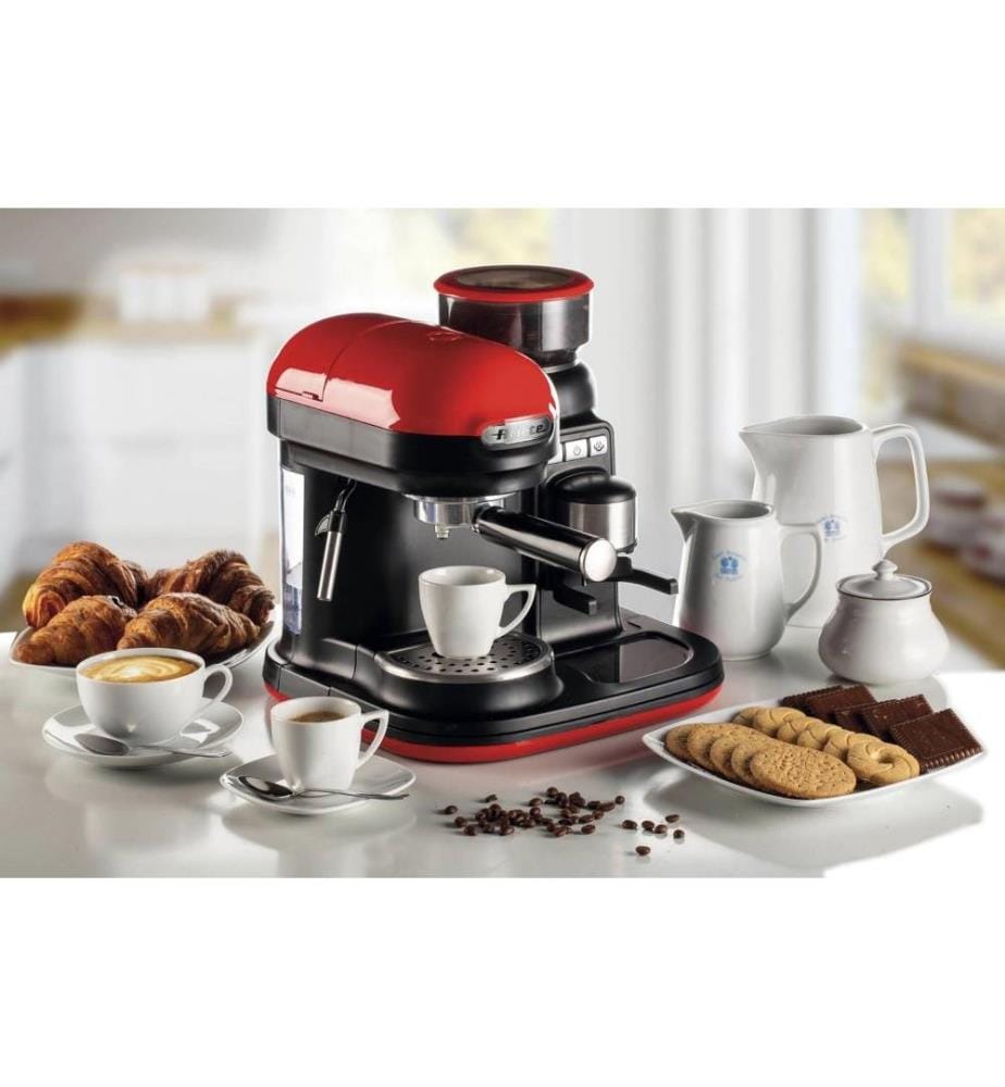 Coffee maker - Moderna - Red 1-2 cups, with grinder 250g