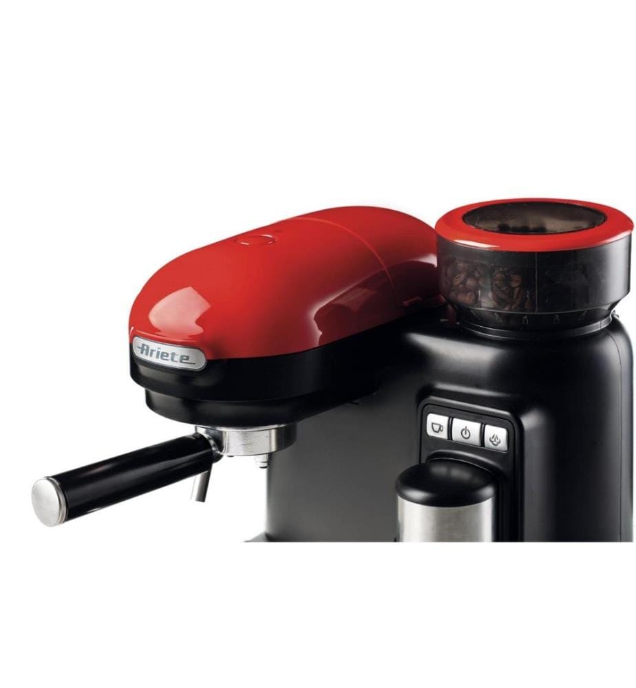 Coffee maker - Moderna - Red 1-2 cups, with grinder 250g
