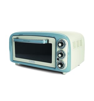 Four électrique - Vintage - Bleu 18L, Minuteur : 60min, 3 modes de cuisson