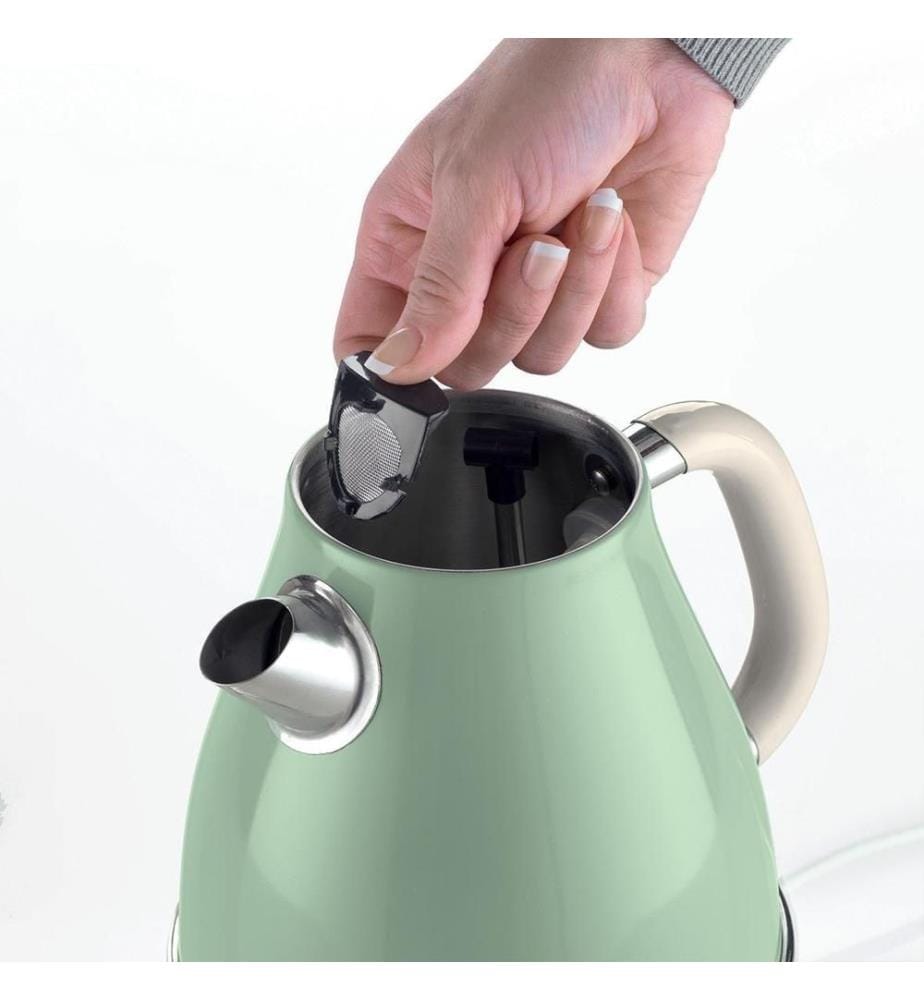 Bouilloire - Vintage - Vert Capacité d'eau 1.7L, Sans fil, base pivotante