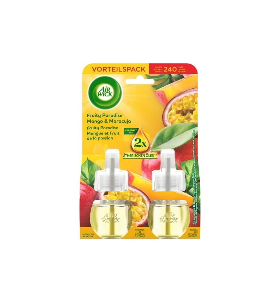 Air Wick - Recharge de diffuseur de parfum DUO Mangue & Citron vert, 2x 19 ml