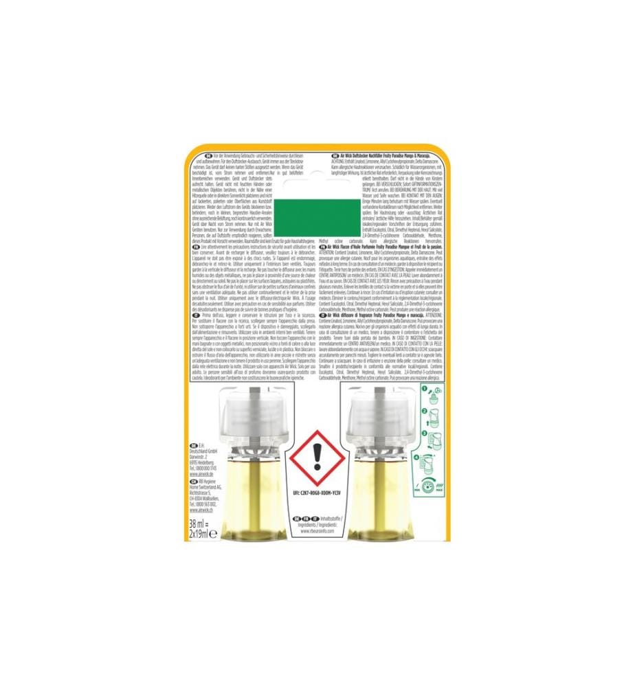 Air Wick - Recharge de diffuseur de parfum DUO Mangue & Citron vert, 2x 19 ml