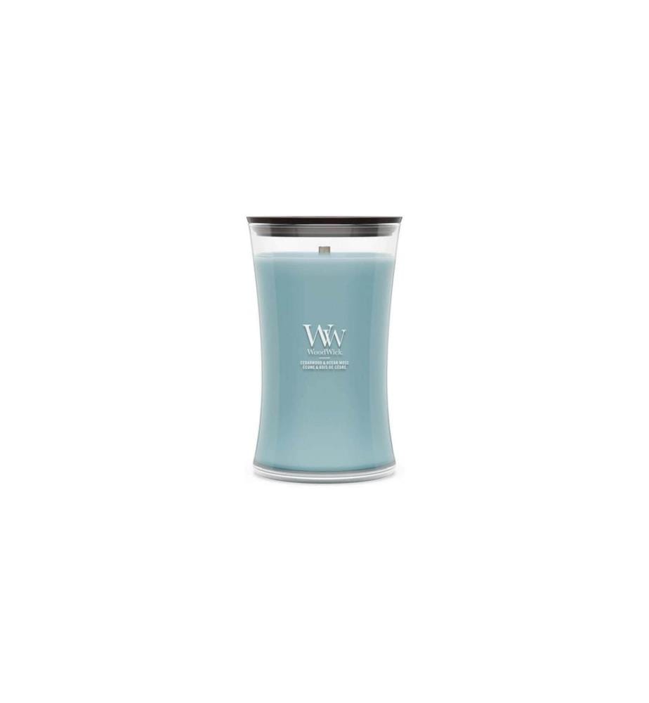 Woodwick - Bougie parfumée Cedarwood & Ocean Moss Large Jar
