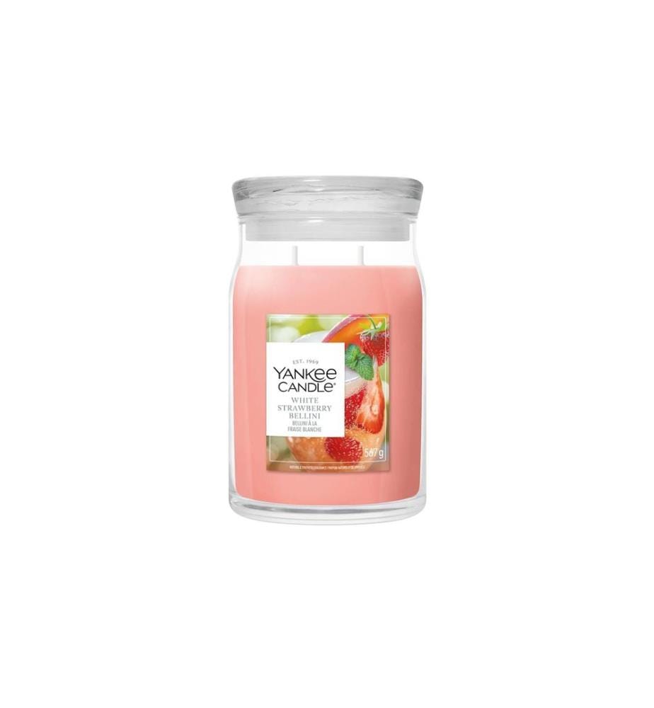 YANKEE CANDLE - Signature Duftkerze White Strawberry Bellini Signature Large Jar