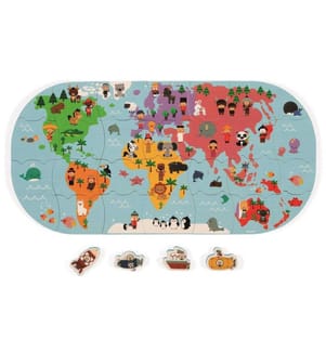 JANOD - Jouet pour le bain Puzzle de la carte du monde 28 pièces