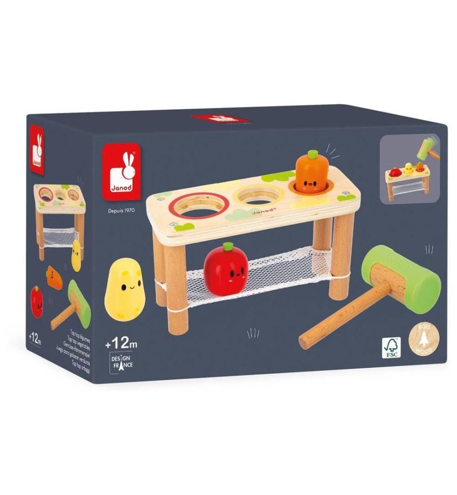 JANOD - Jouets d'occupation Légumes Jeu de marteau