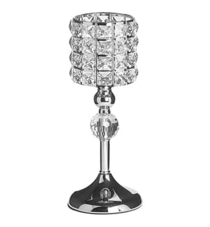 Portacandele AVORD Vetro 33 cm Argento