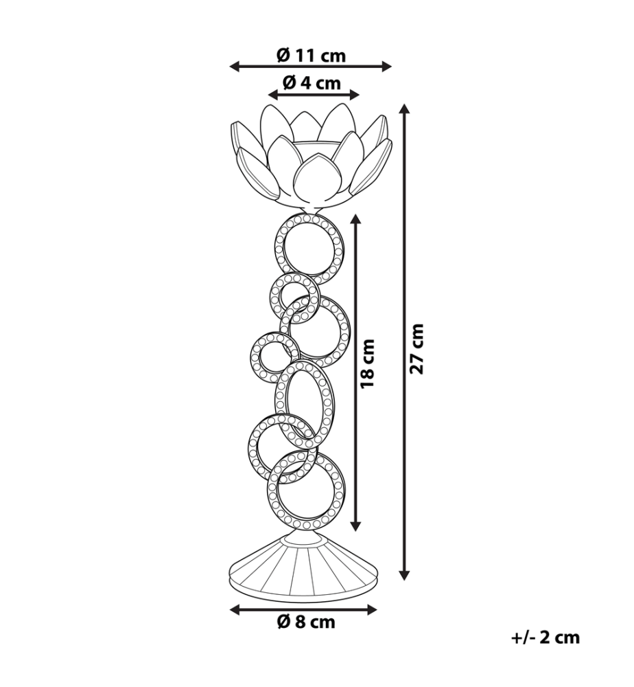 Kerzenständer OVIEDO Glas 27 cm Silber