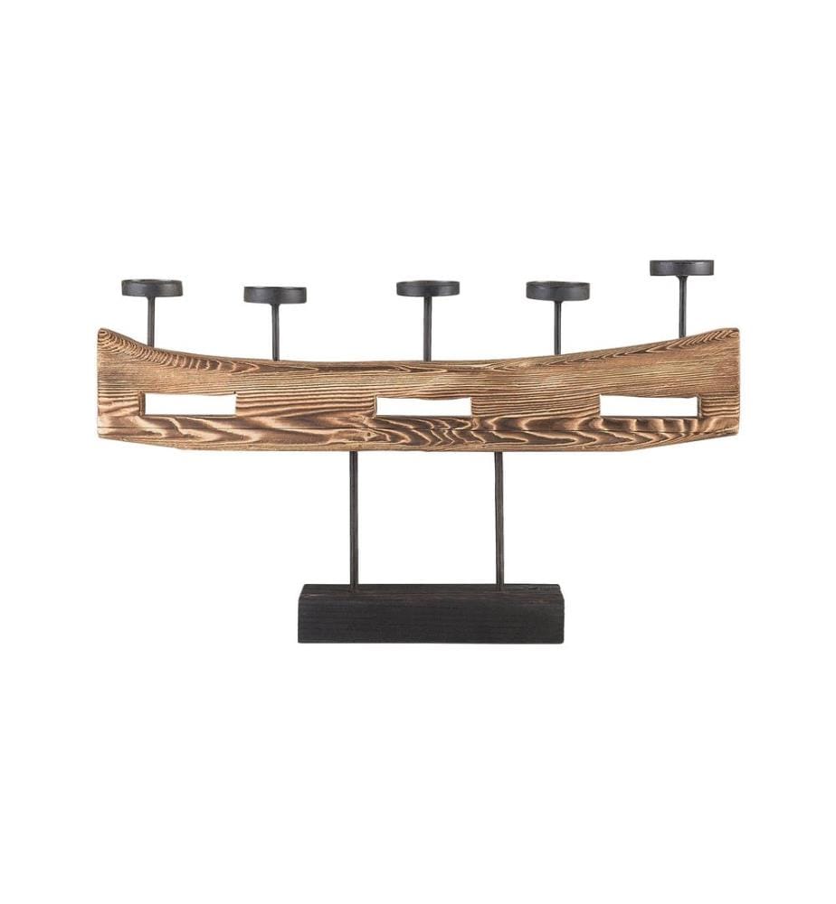 Bougeoir GUATEMALA Bois de pin 36 cm Marron