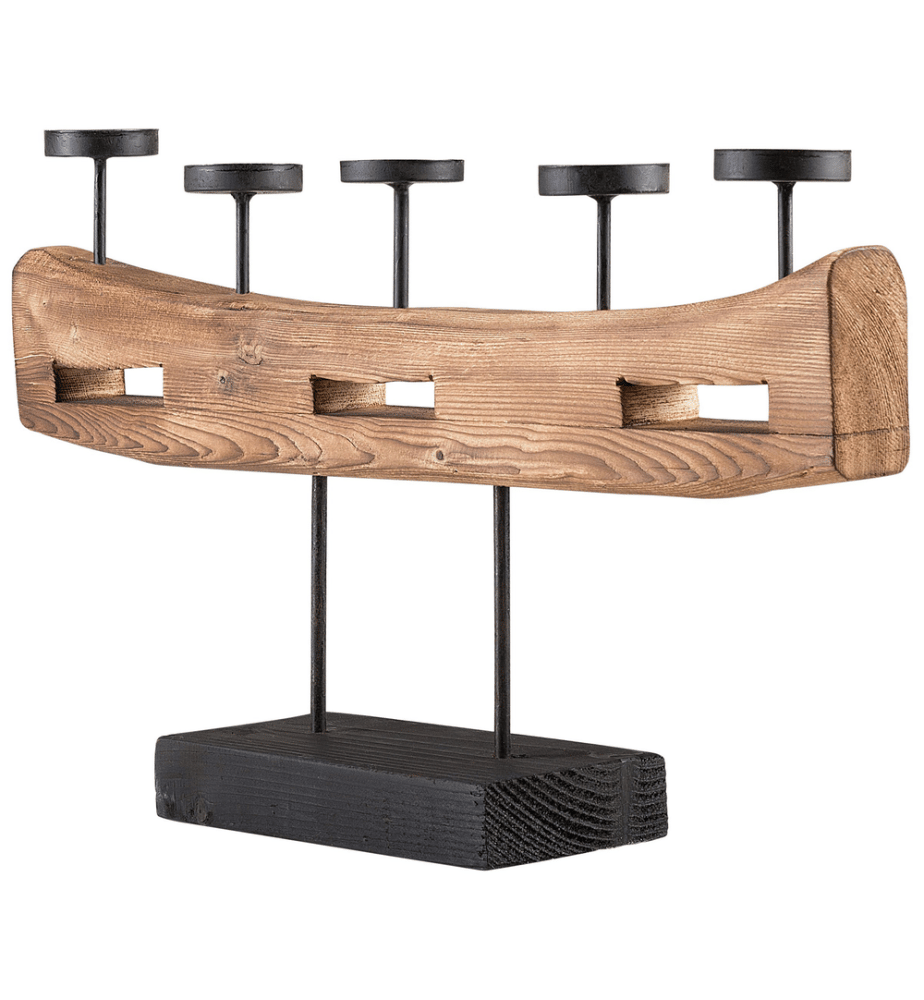 Bougeoir GUATEMALA Bois de pin 36 cm Marron