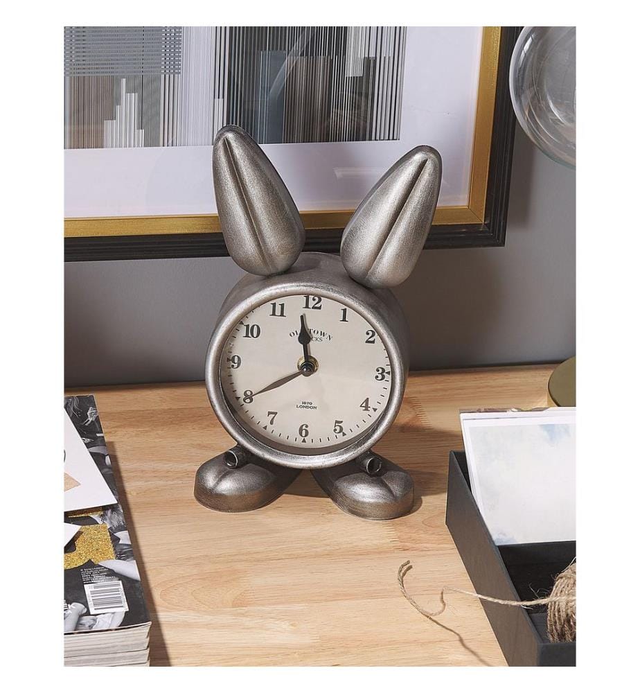 Tischuhr THUSIS 15 cm Metall Silber