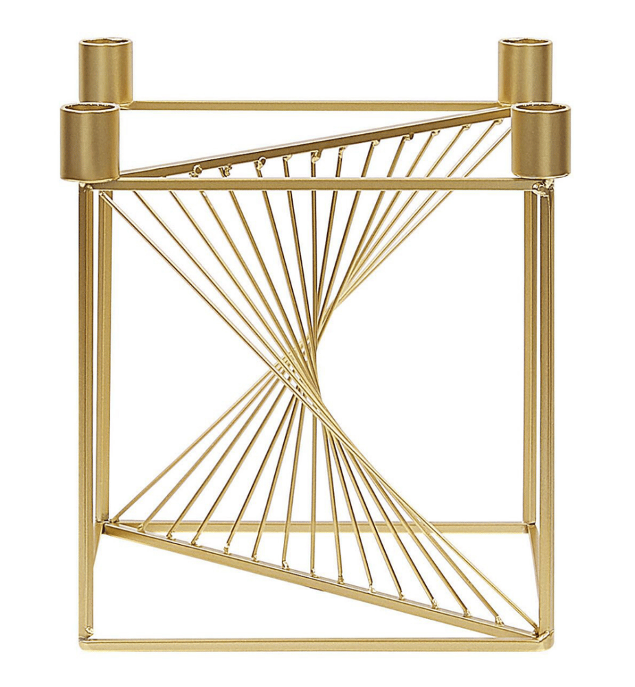 Bougeoir MINDORO Métal 23 cm Doré
