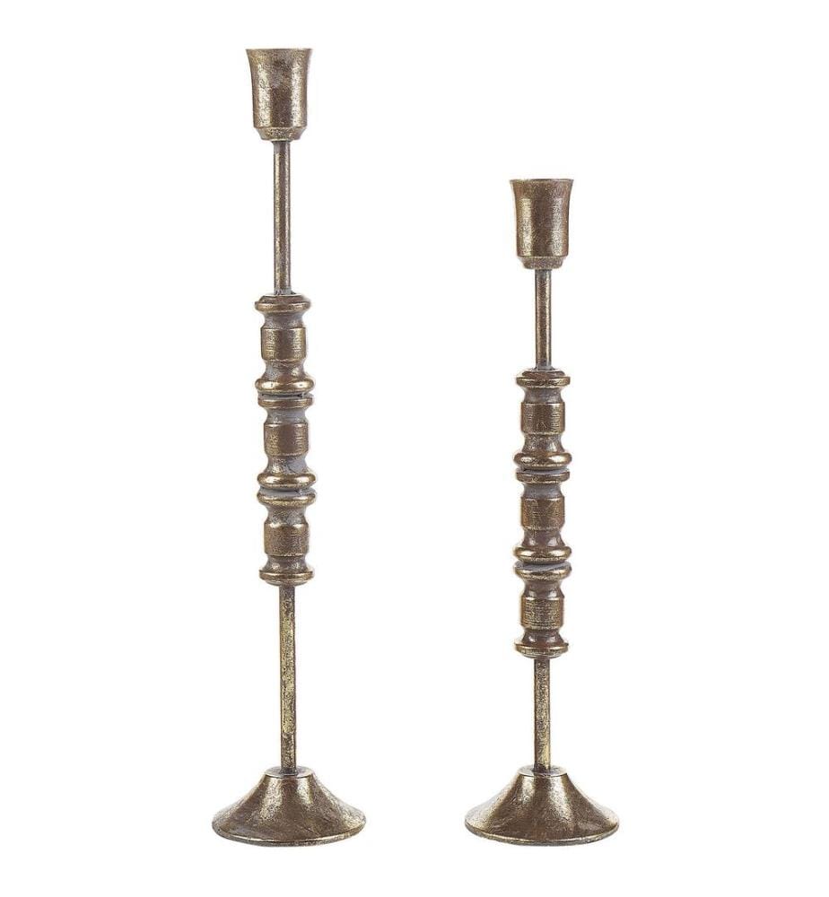 Kerzenständer 2er Set SALAMINA Metall 63/49 cm Gold