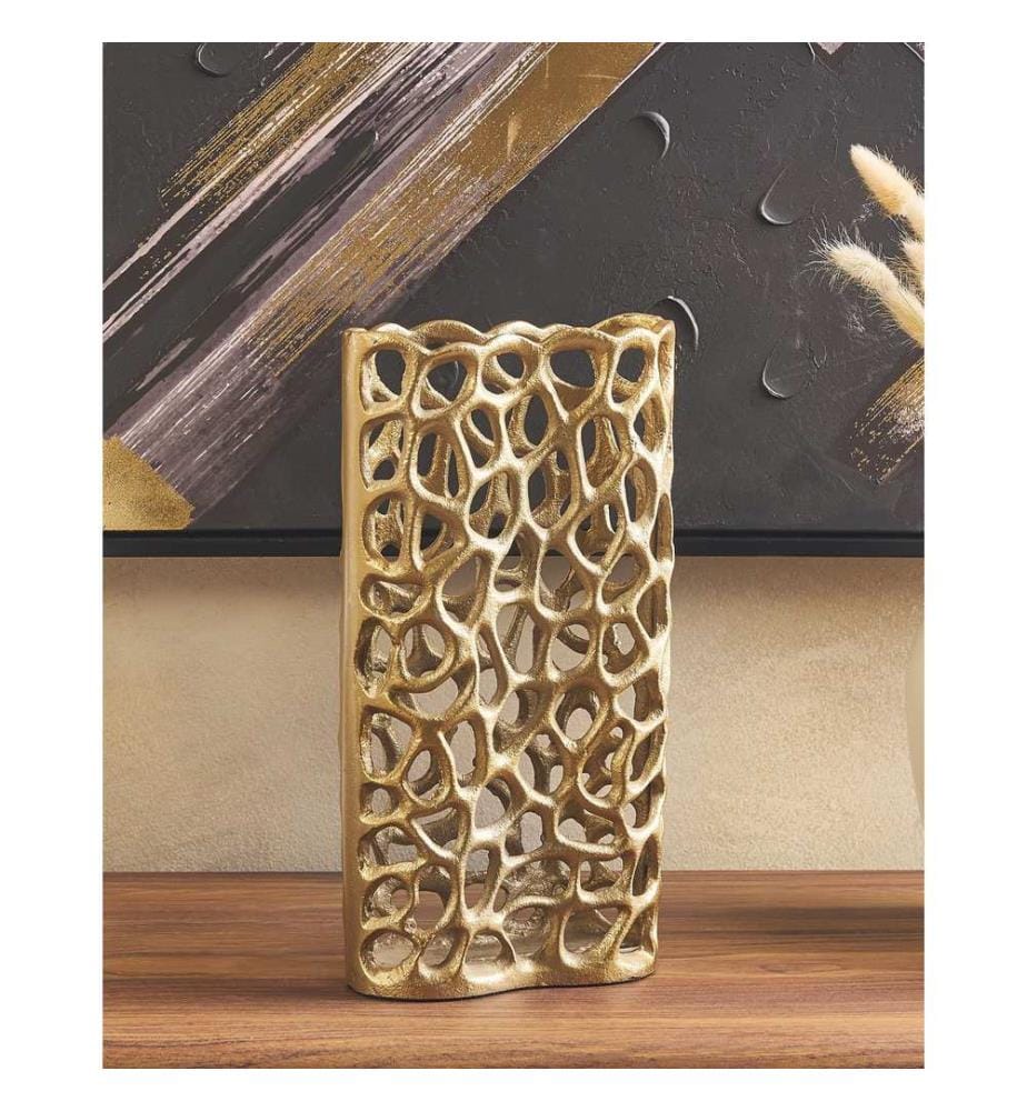 Vase décoratif SANCHI Métal 33 cm Doré