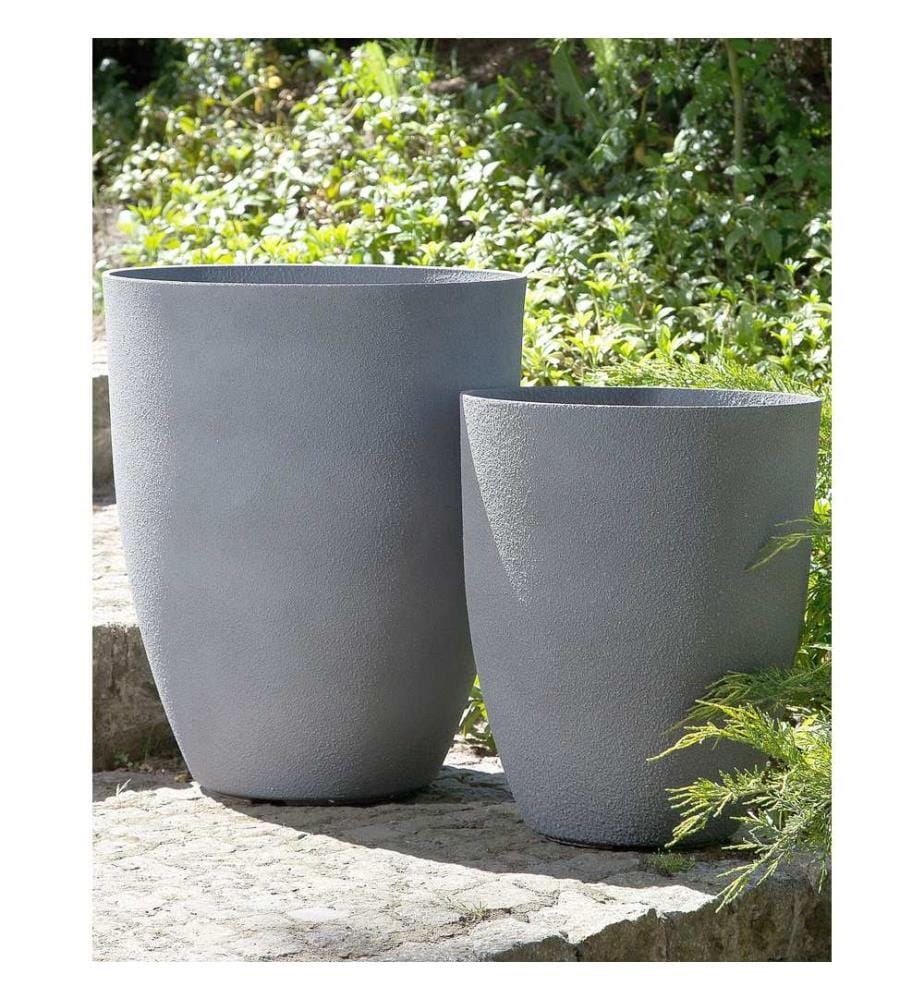 Set mit 2 Blumentöpfen CROTON 35 cm Grau