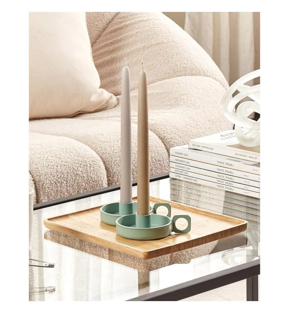 Kerzenständer 2er Set CHORIO Metall 4 cm Mintgrün