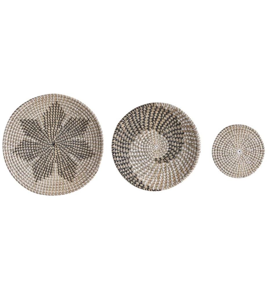 Set di 3 decorazioni da appendere CANTHO Alghe marine 40/35/20 cm Nero