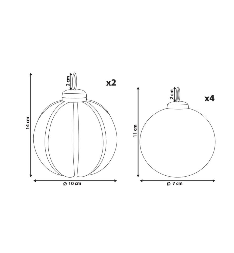 Lot de 6 boules ARGENTIN Verre Argenté